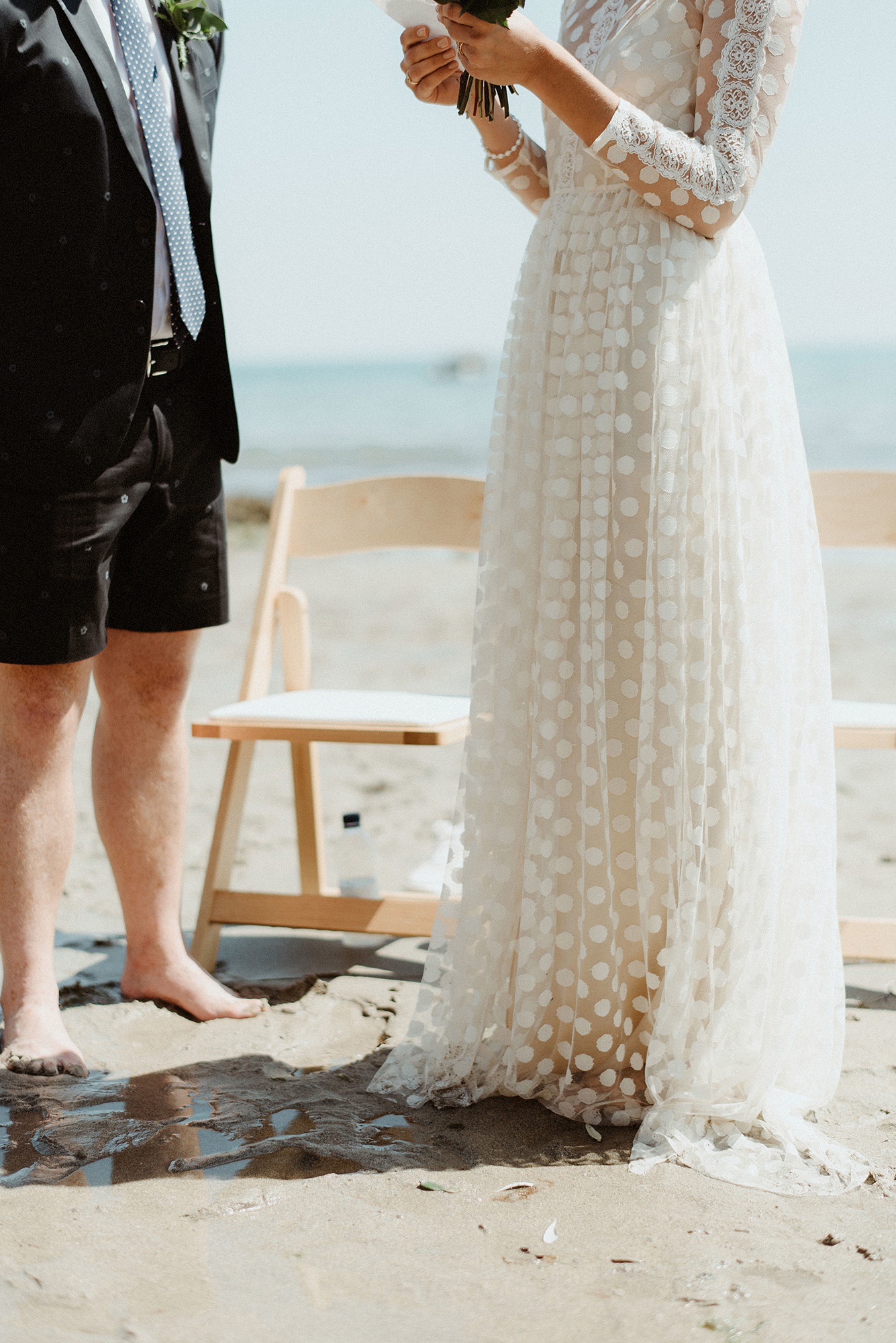 22 Immacle dress Humanist wedding ceremony Cornwall beach