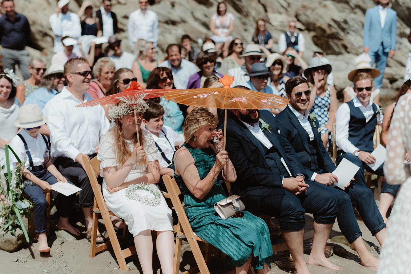 23 Immacle dress Humanist wedding ceremony Cornwall beach