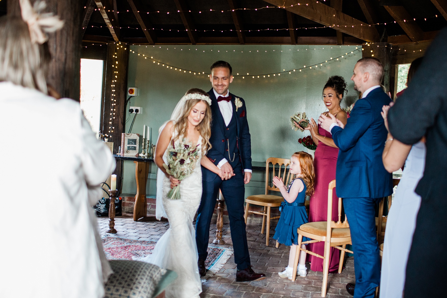 25 Claire Pettibone dress Autumn country barn wedding Northumberland