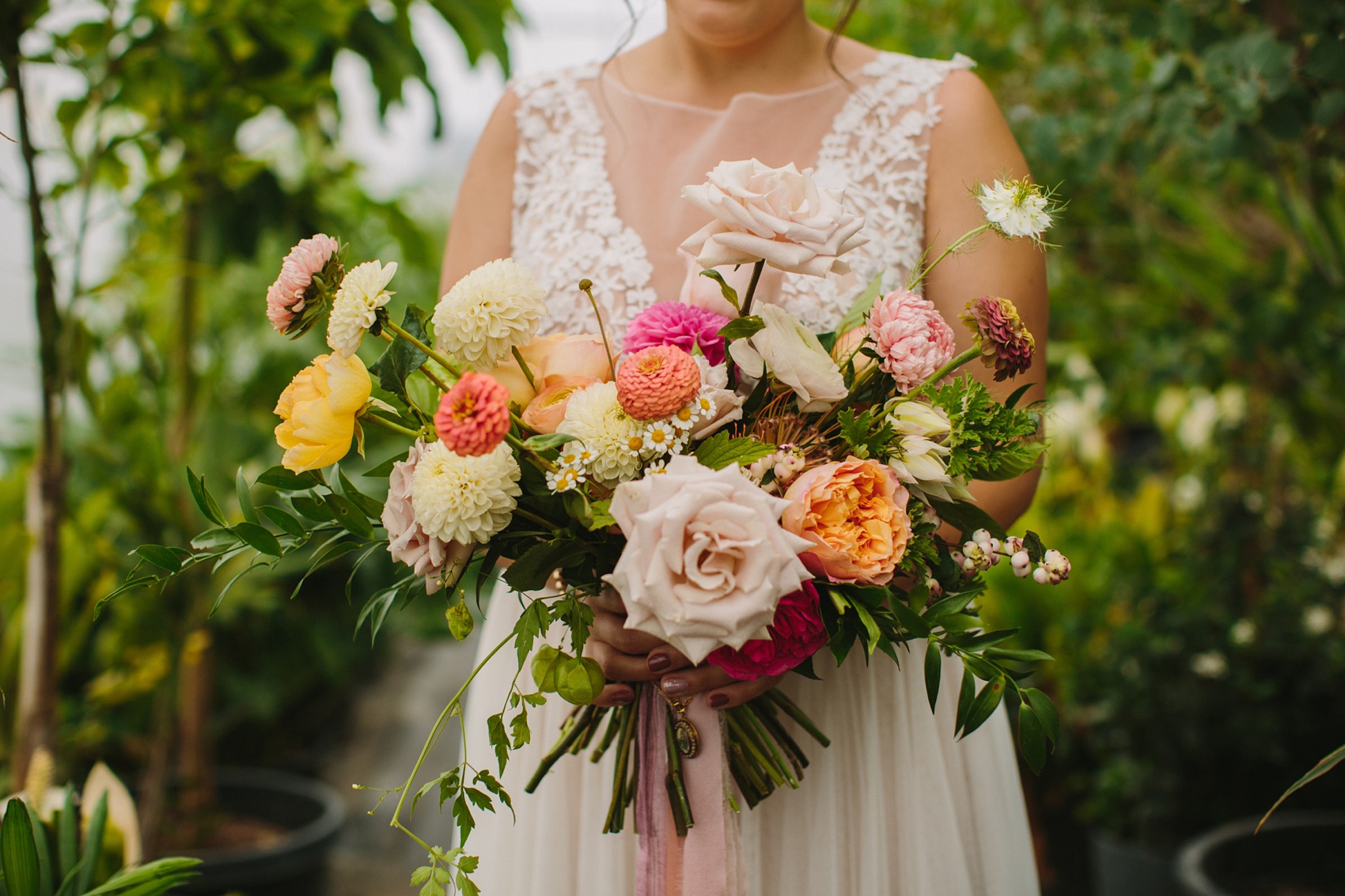 26 Watters dress vibrant colourful secret garden wedding