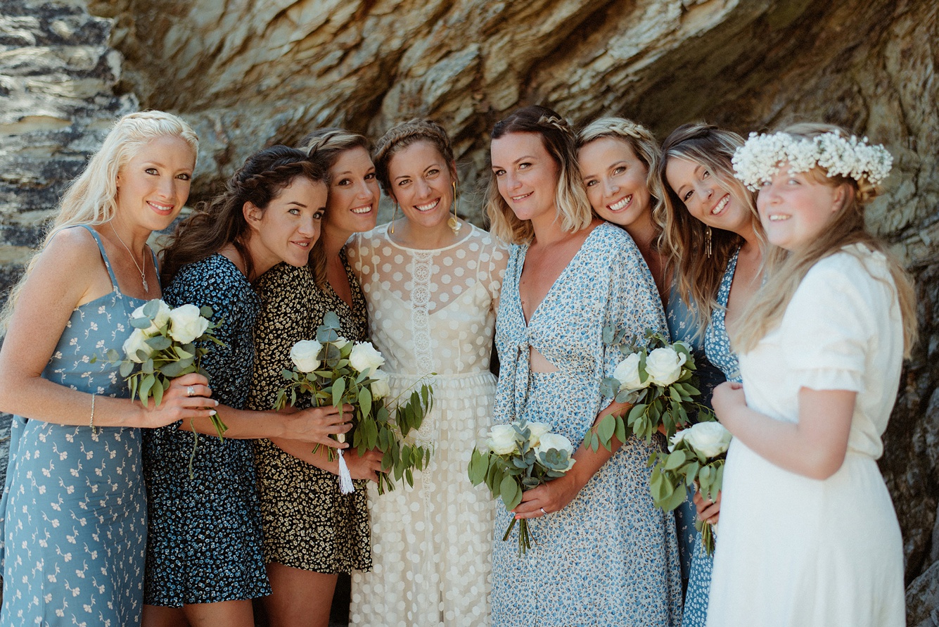27 Immacle dress Humanist wedding ceremony Cornwall beach