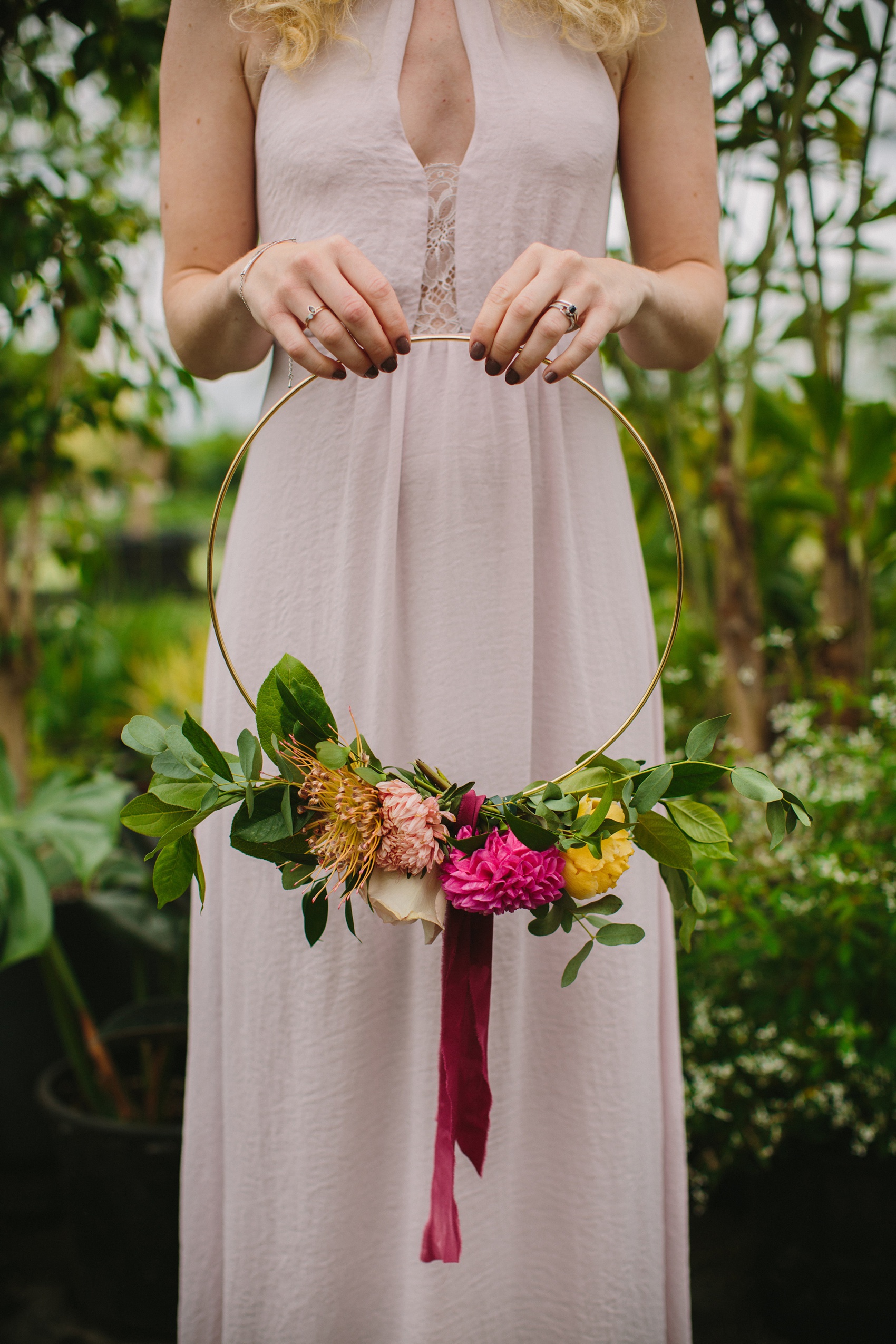 28 Watters dress vibrant colourful secret garden wedding