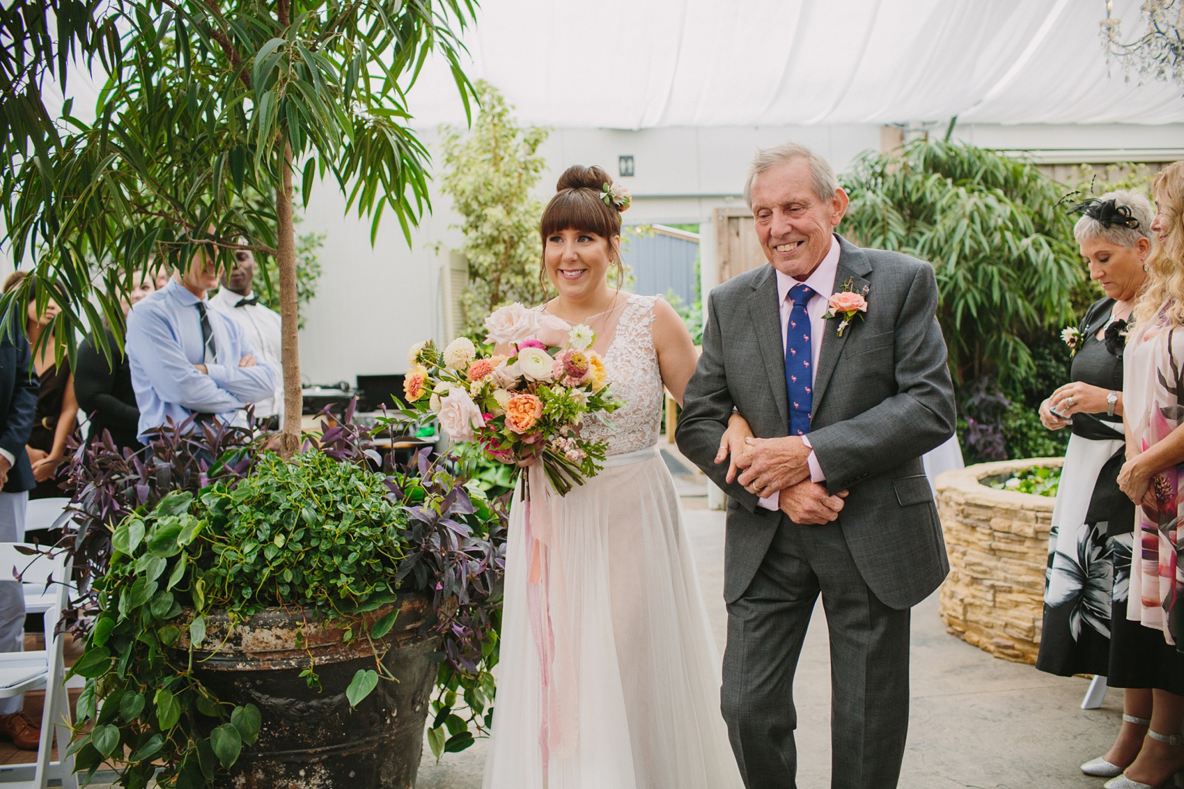 38 Watters dress vibrant colourful secret garden wedding
