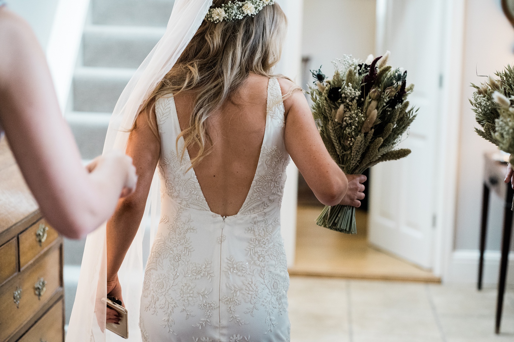 7 Claire Pettibone dress Autumn country barn wedding Northumberland