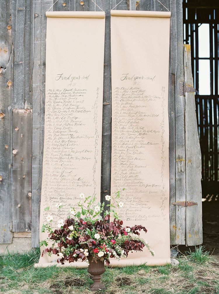 Banners 2 wedding table seating plan ideas