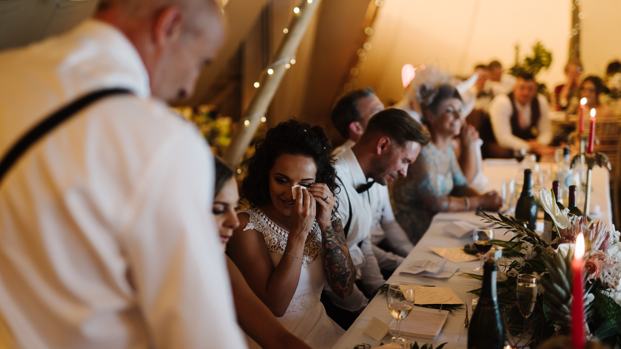 Bride crying