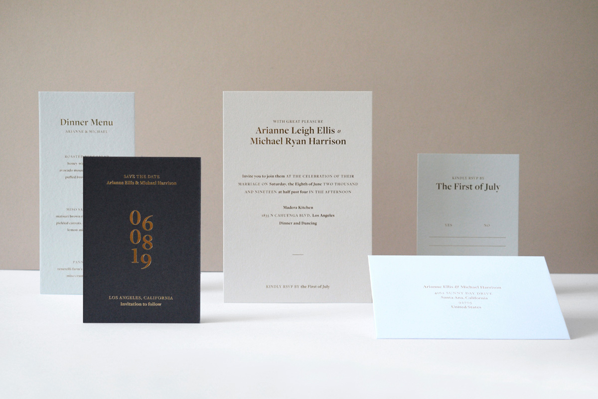 Nicety Studio modern contemporary typographic wedding stationery 12