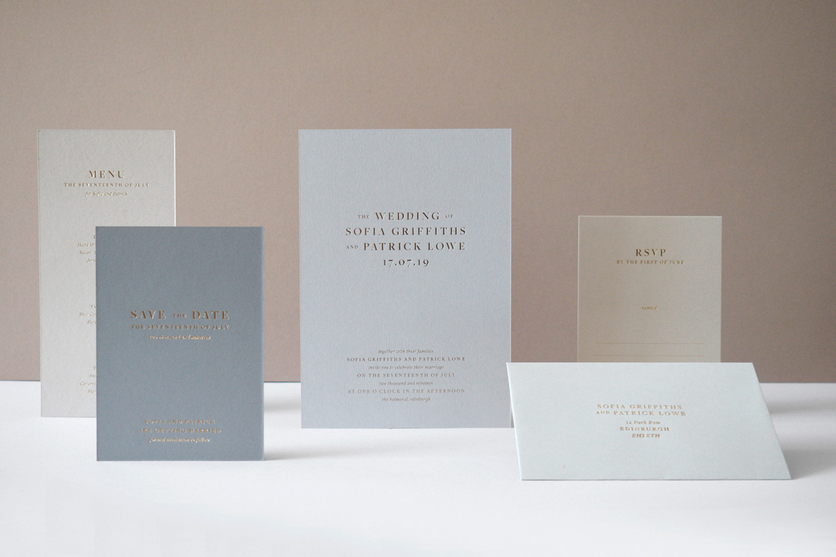 Nicety Studio modern contemporary typographic wedding stationery 17