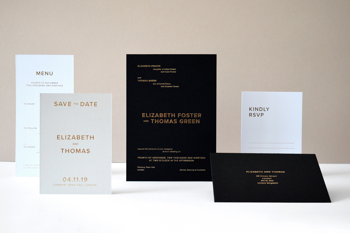 Nicety Studio modern contemporary typographic wedding stationery 19