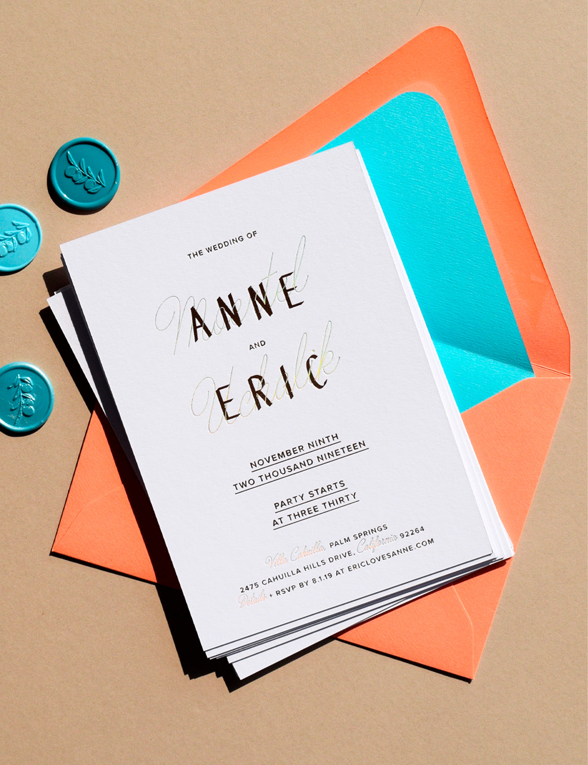 Nicety Studio modern contemporary typographic wedding stationery 4