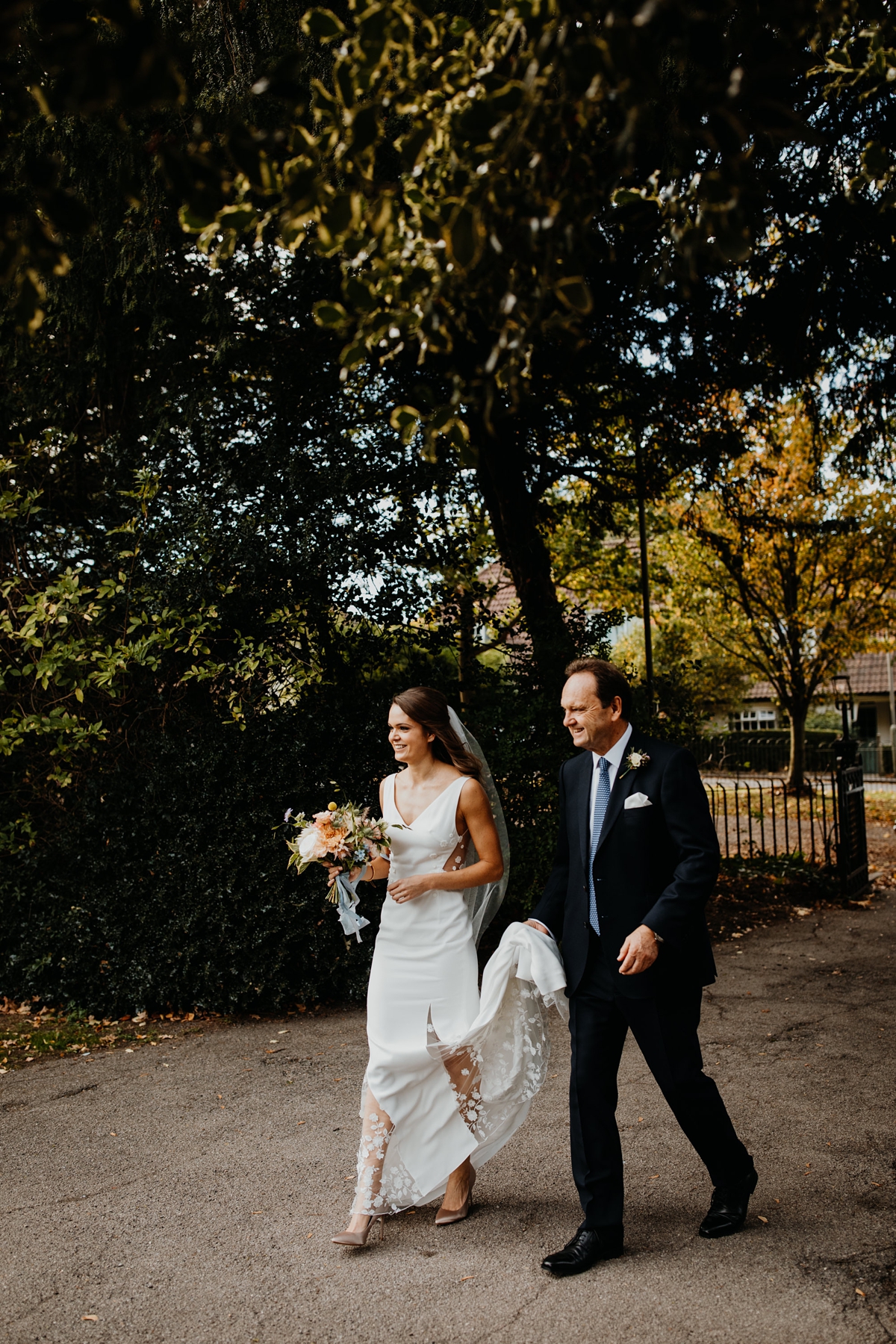 Sexy Rime Arodaky dress Autumn Wedding at Hampton Court House 25