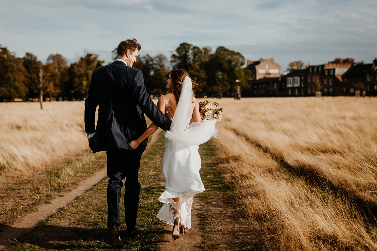 Sexy Rime Arodaky dress Autumn Wedding at Hampton Court House 39