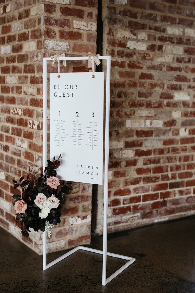 Simple Modern Chic 3 wedding table seating plan ideas