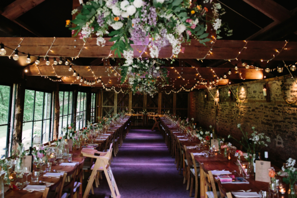 A Maggie Sottero Dress and Pretty Floral Crown For A Charming and Rainy Day Wedding at Dewsall Court