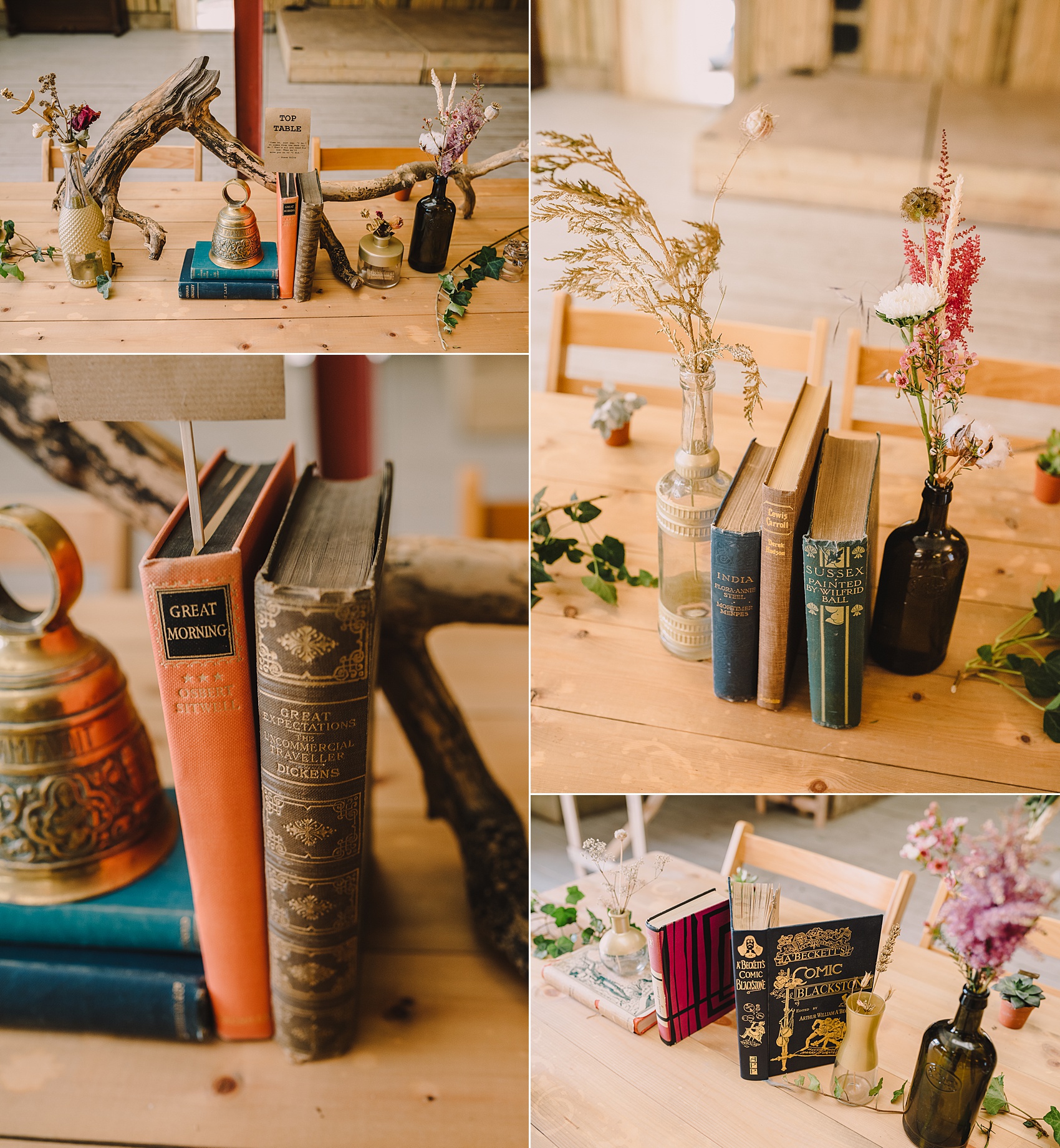 1.Books decor at a wedding