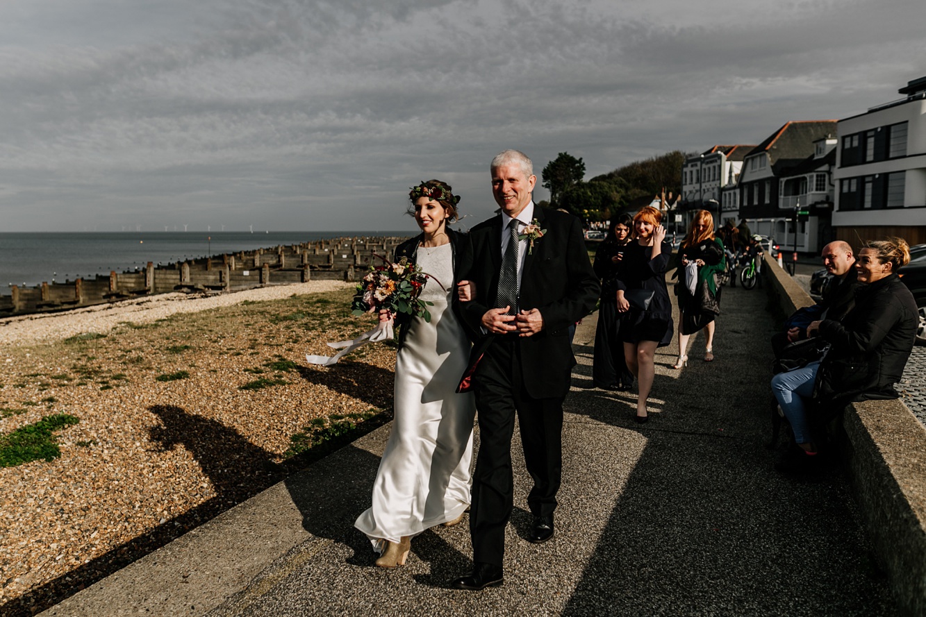 17 Rolling in Roses Dress seaside wedding Whitstable Kent