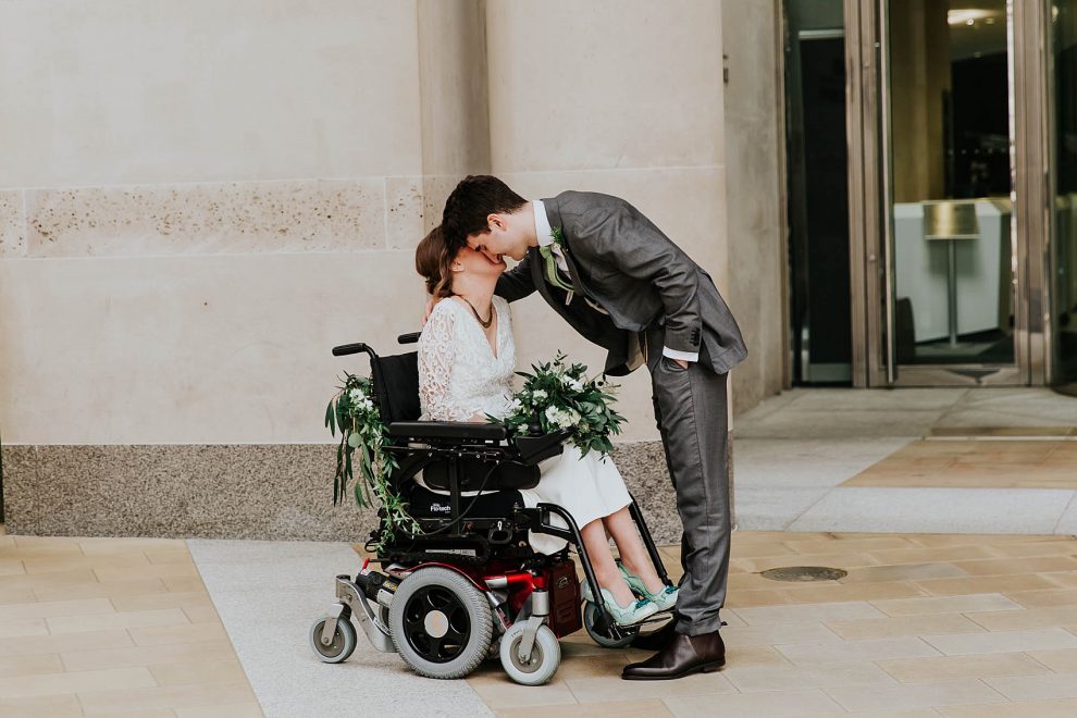 A Disabled Bride with a First Look, Geometric + Botanical Inspired London Wedding 4 17.Disabled bride modern geometric wedding