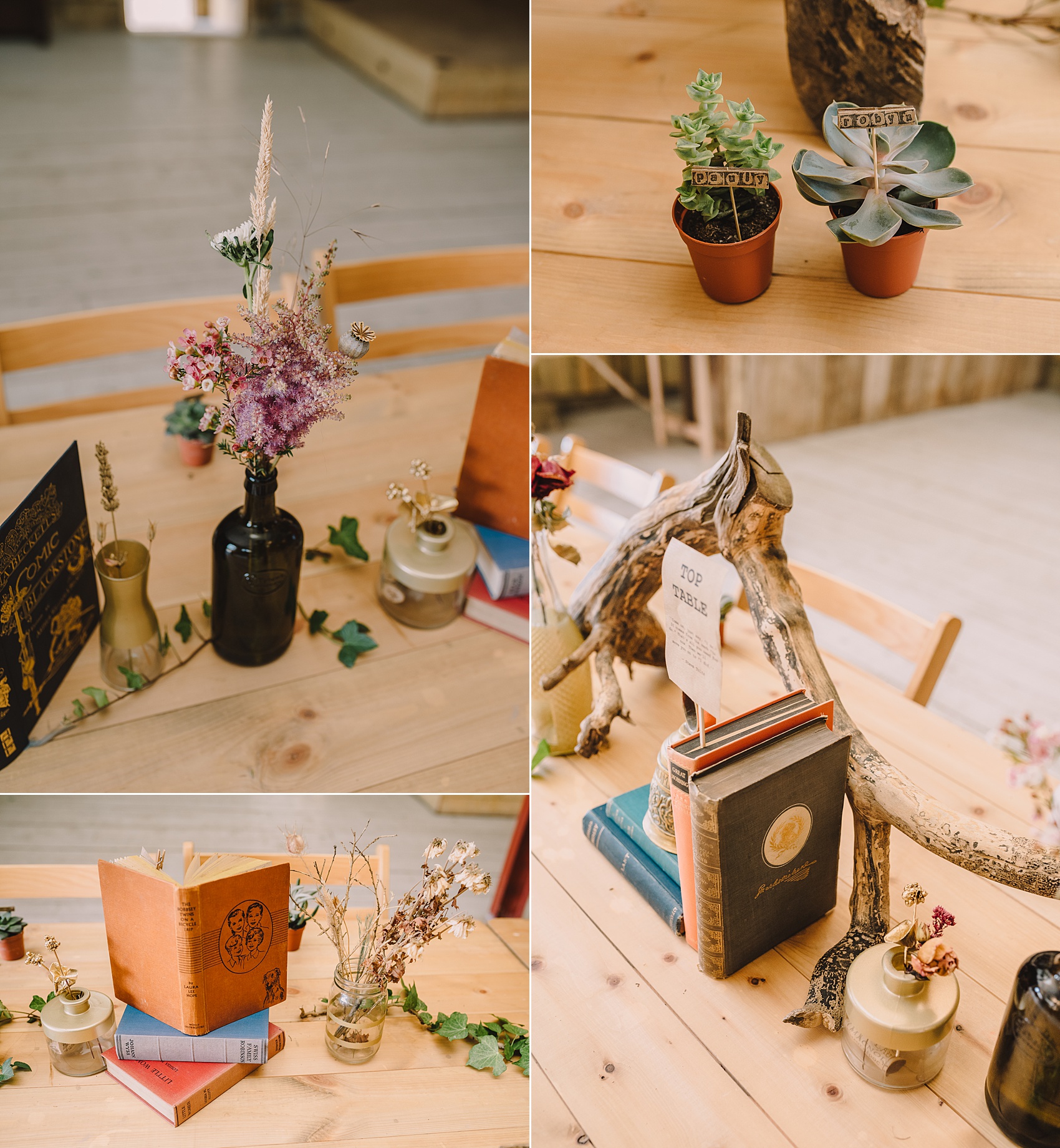 2.Books decor at a wedding