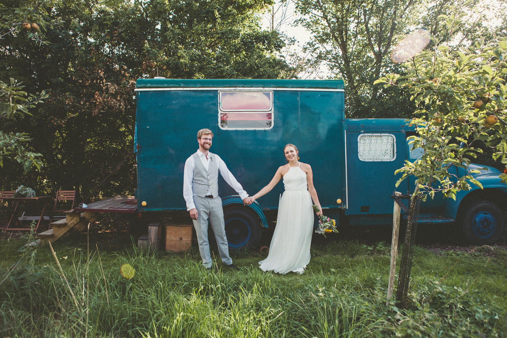 21 Silent disco sunflowers September yurt wedding