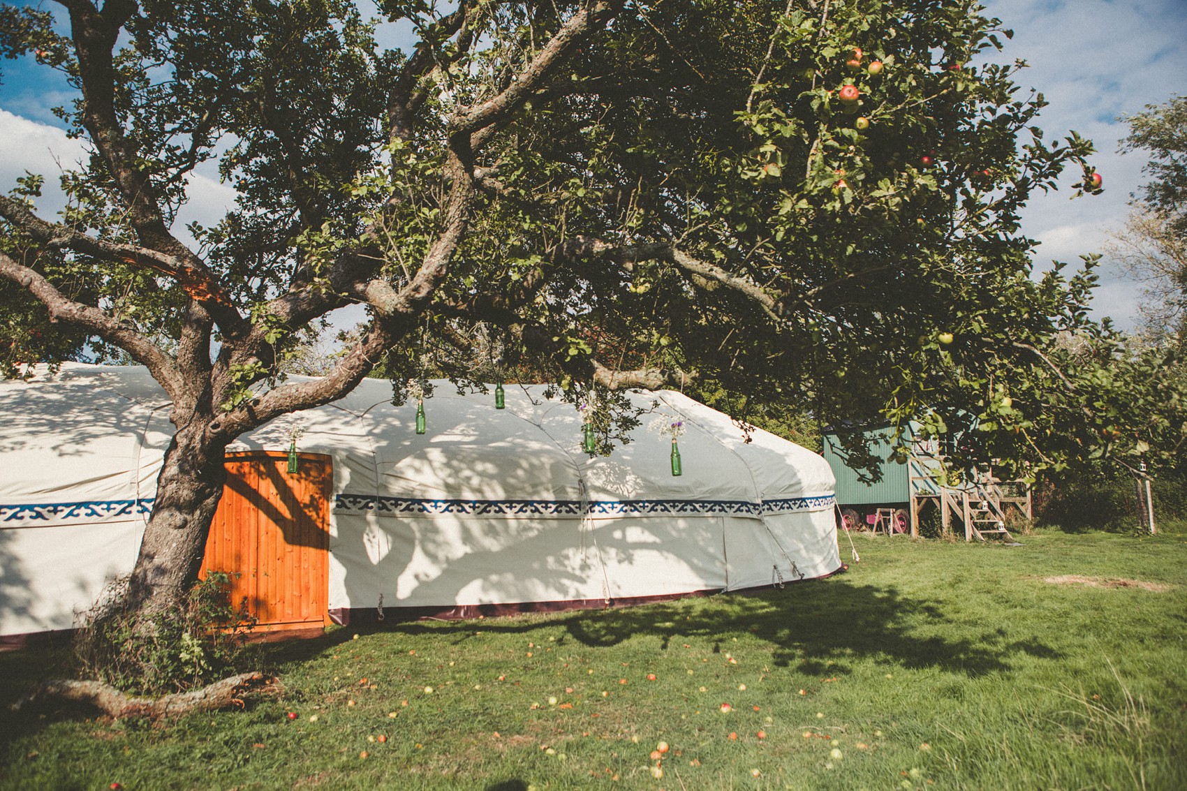 23 Silent disco sunflowers September yurt wedding