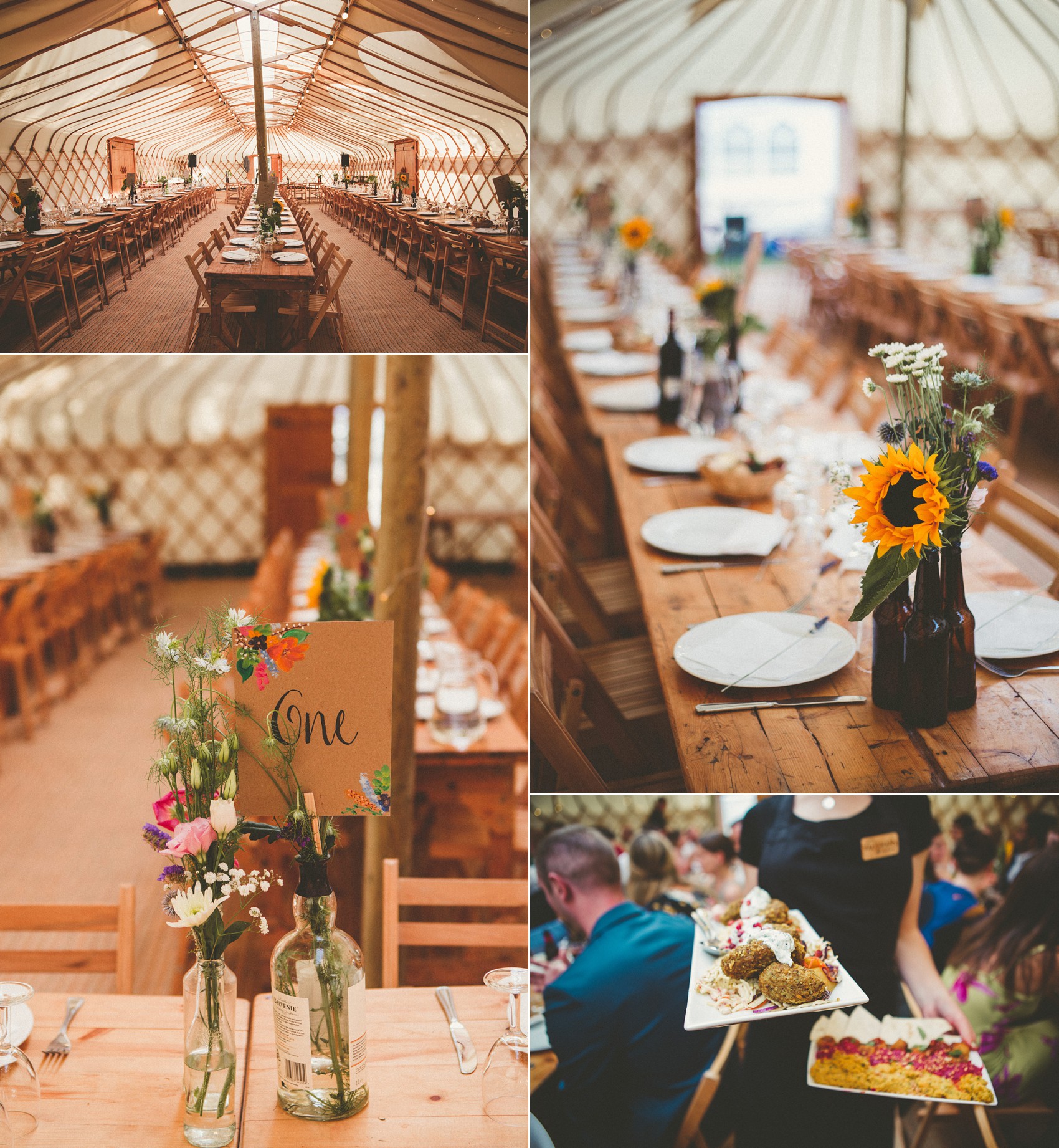 25 Silent disco sunflowers September yurt wedding