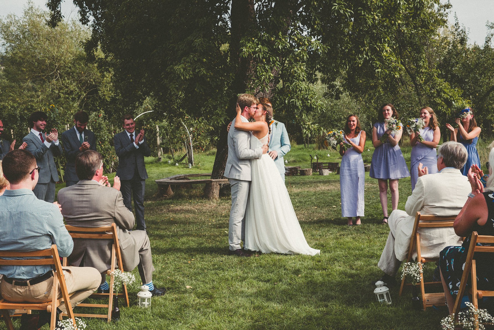 30 Silent disco sunflowers September yurt wedding