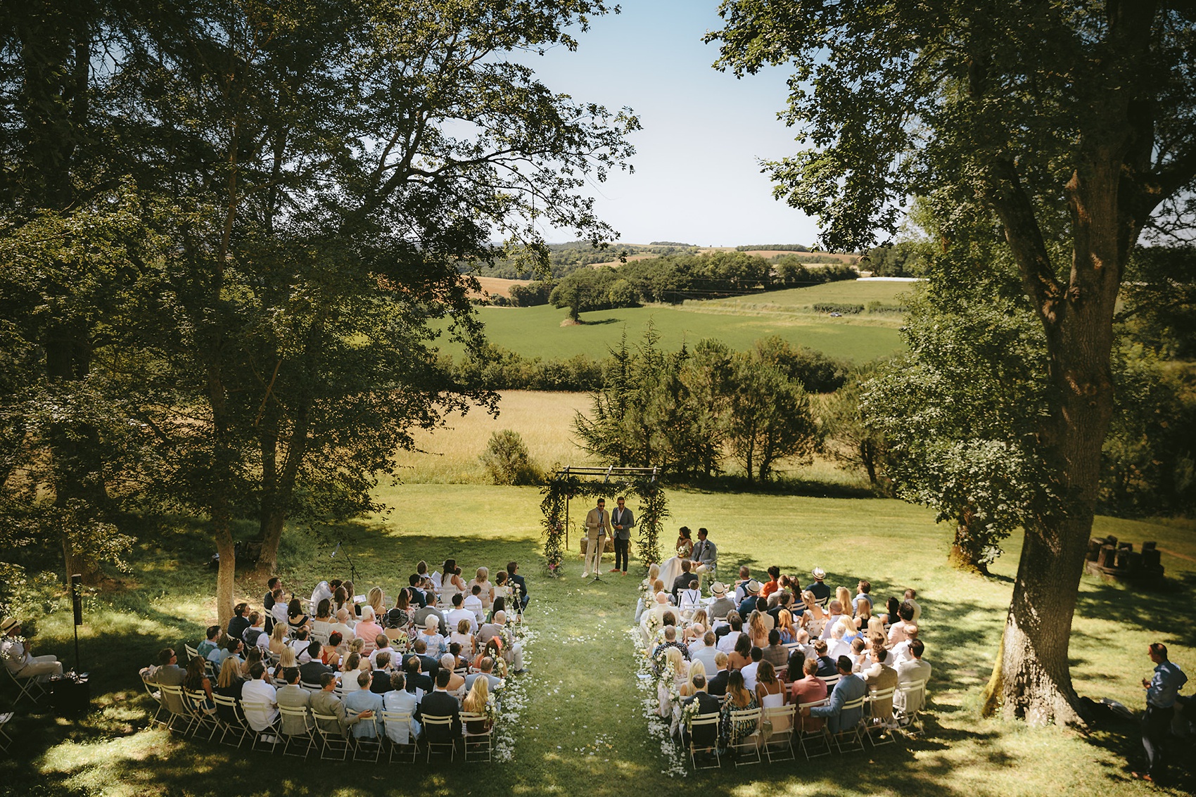 36 Pool party wedding France Chateau de Lartigolle