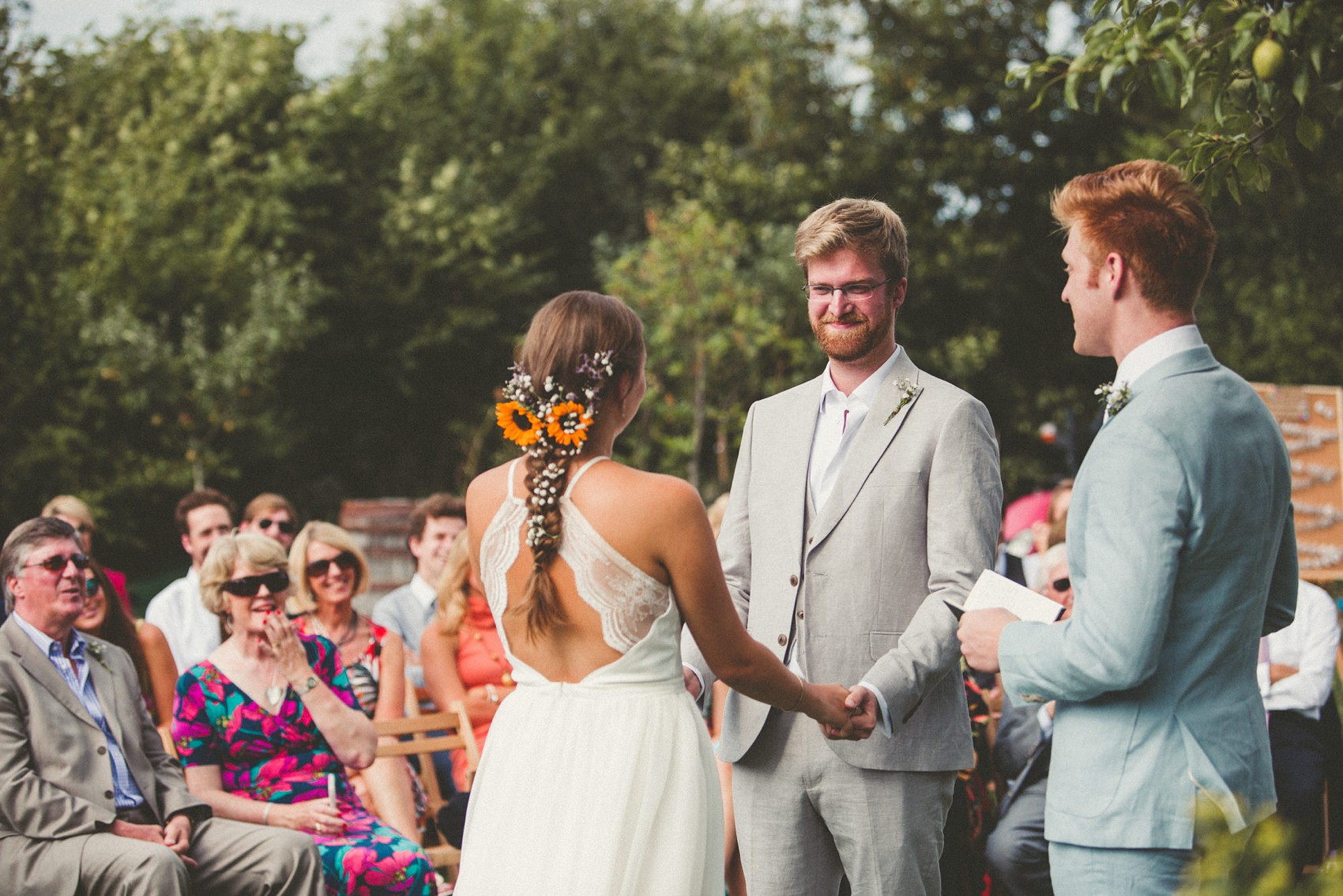 40 Silent disco sunflowers September yurt wedding