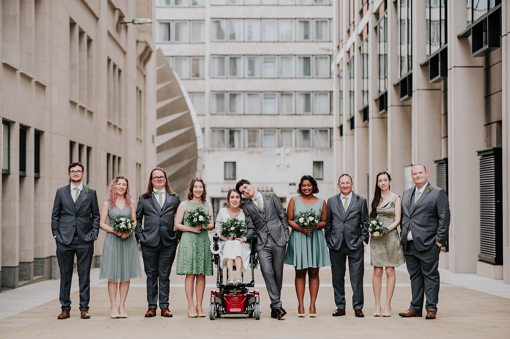54.Disabled bride modern geometric wedding