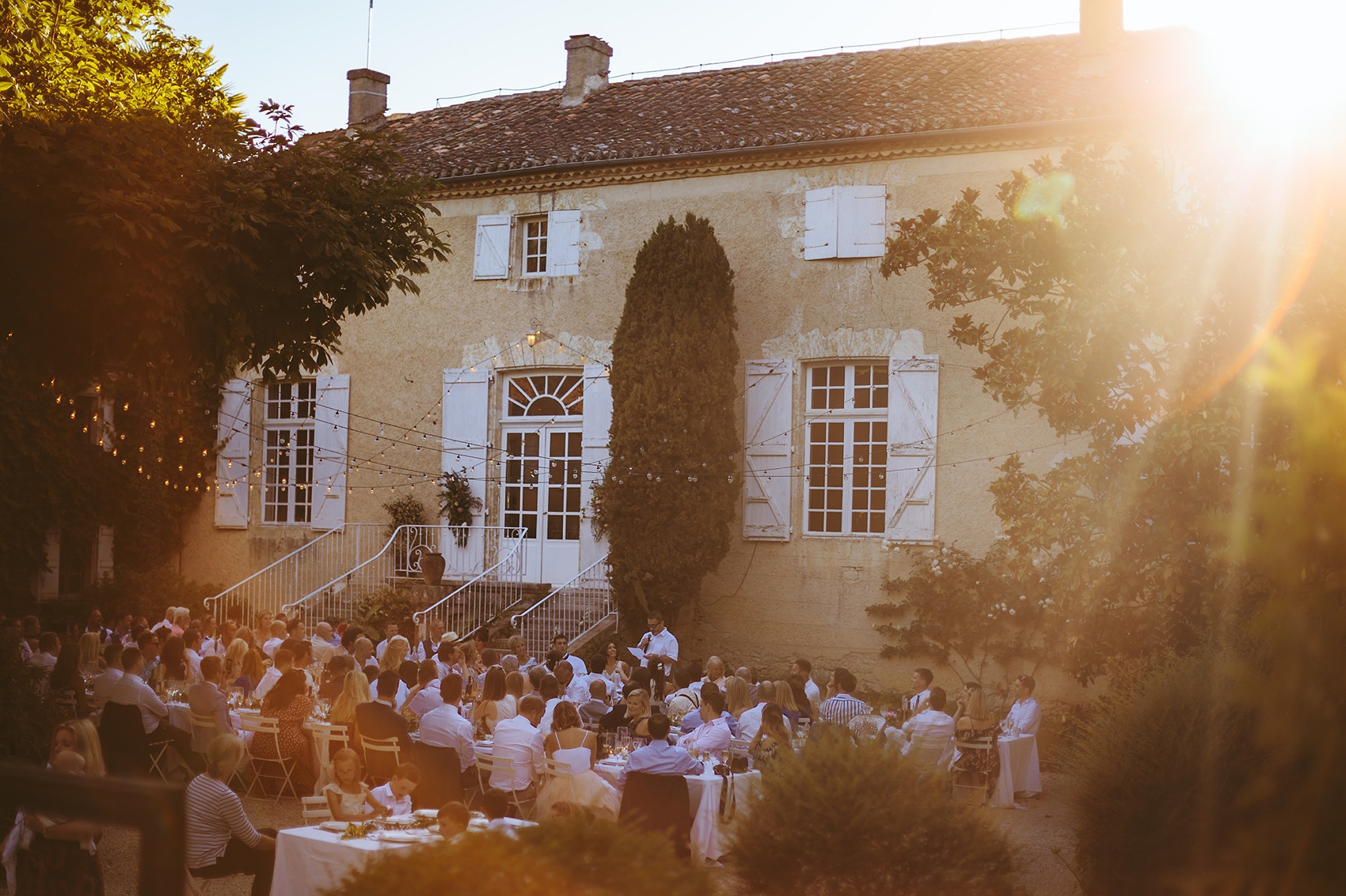 58 Pool party wedding France Chateau de Lartigolle