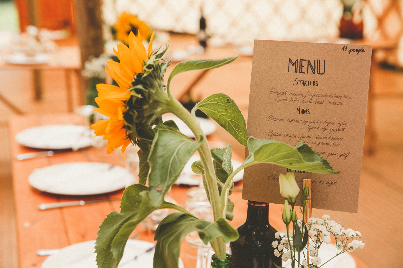 58 Silent disco sunflowers September yurt wedding