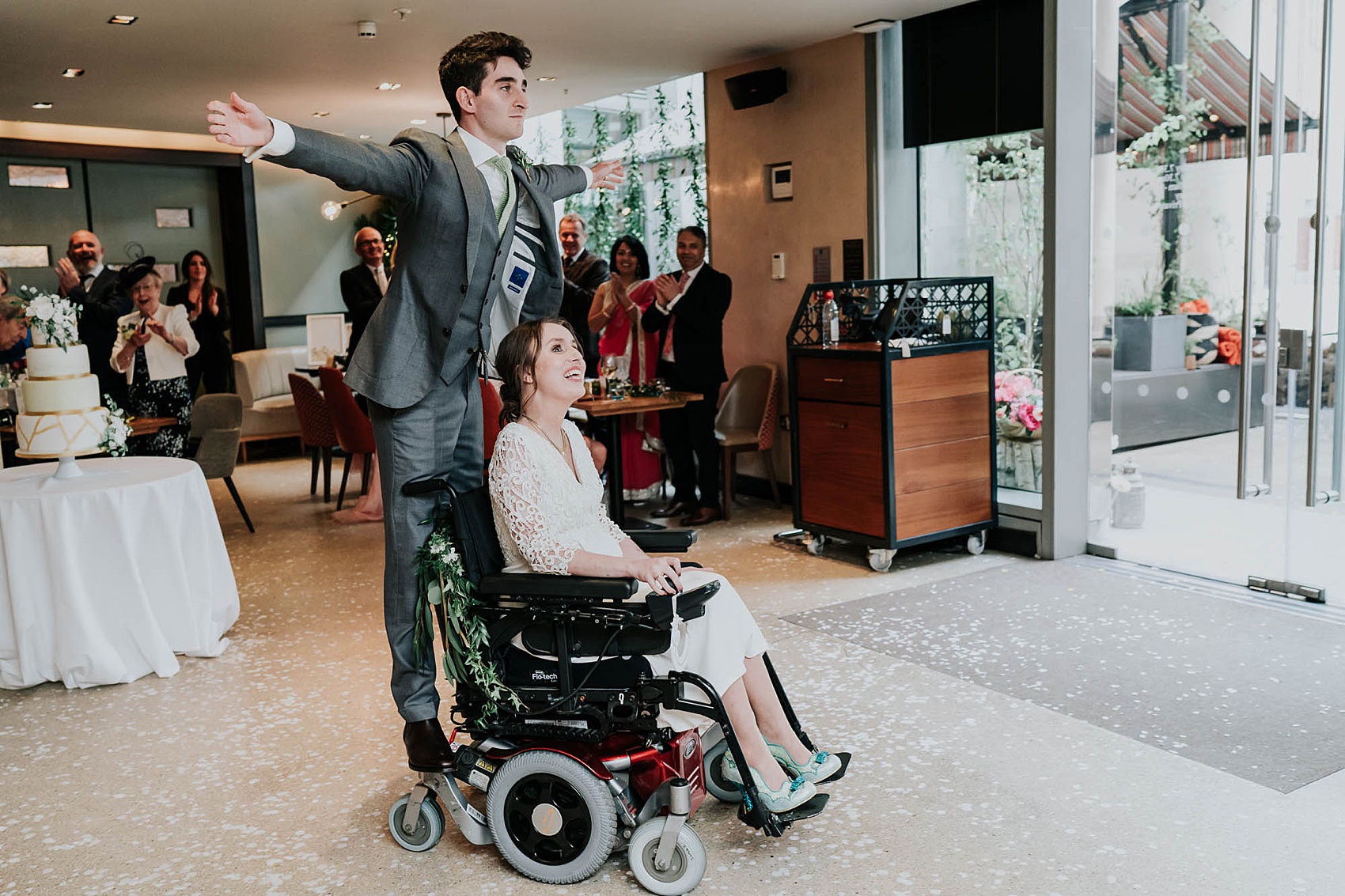61.Disabled bride modern geometric wedding