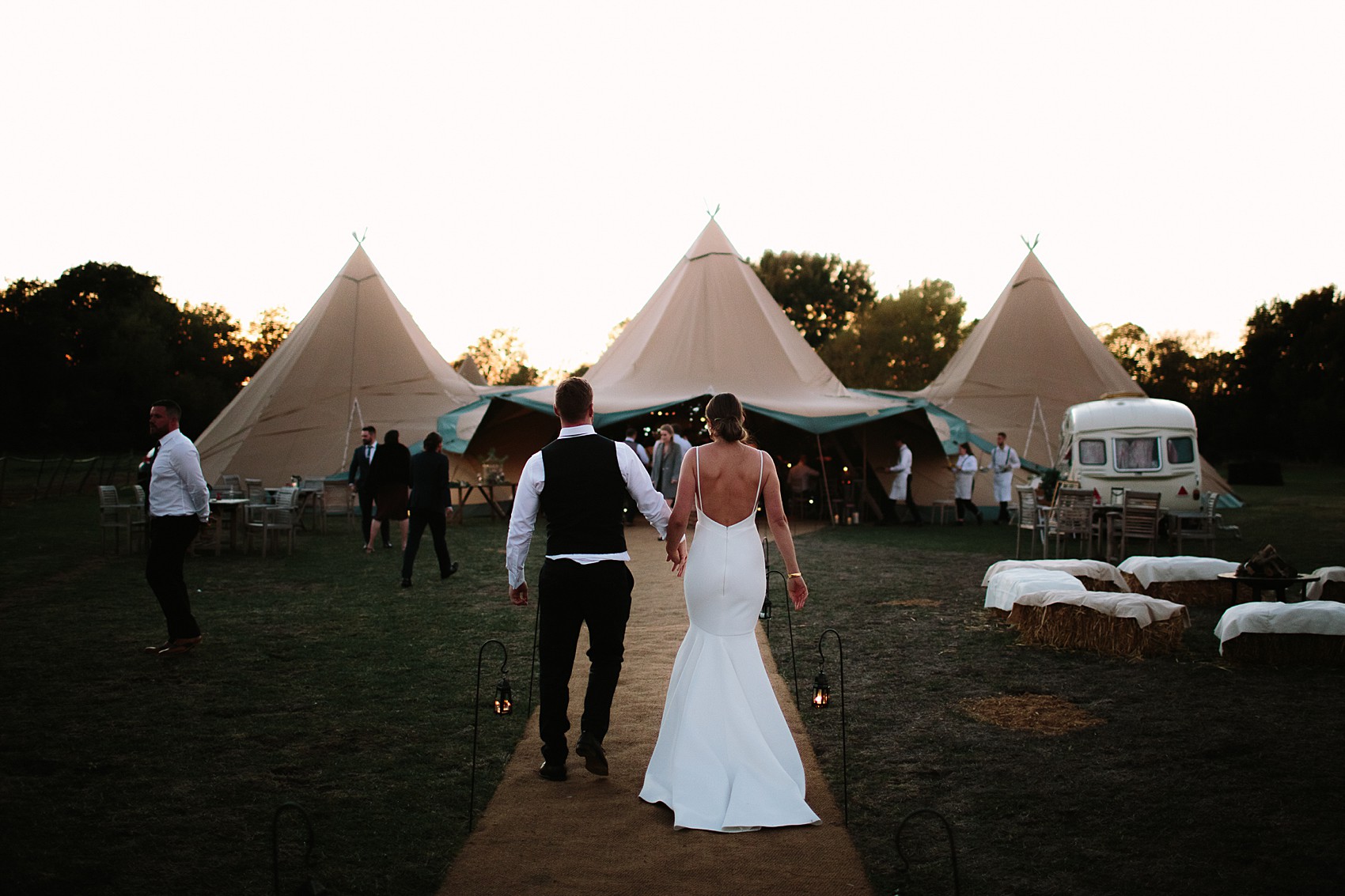 A Chosen By One Day dress tipi wedding  - A Backless Chosen By One Day Dress For A Colourful Oxford Barn Wedding full of Australian Glamour