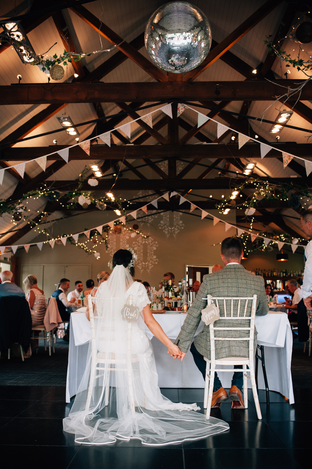 Barn wedding bride and groom