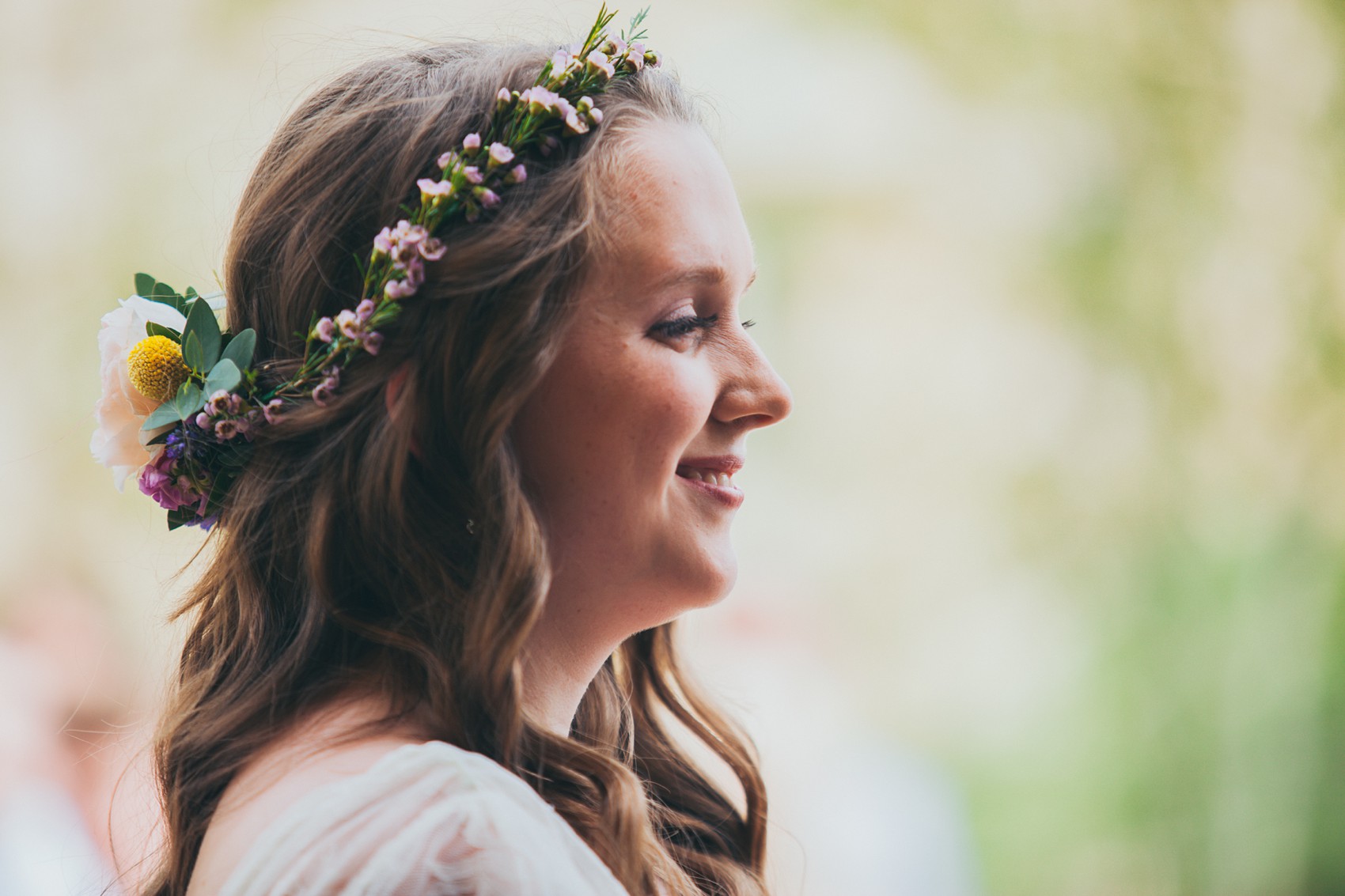 Charlie Brear dress colourful summer garden party wedding Caswell House 18