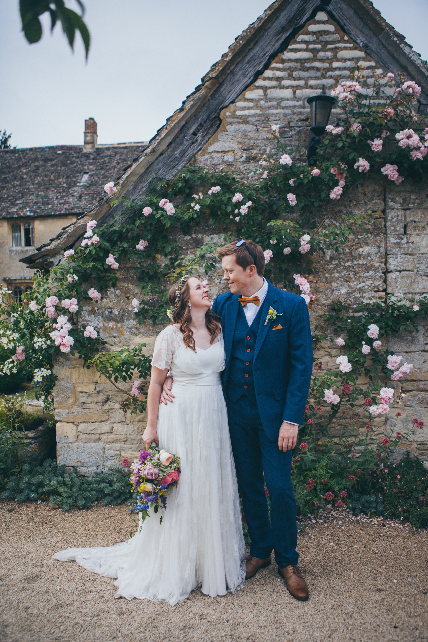 Charlie Brear dress colourful summer garden party wedding Caswell House  - A Timelessly Elegant Charlie Brear Dress for a Summer Garden Party Wedding at Caswell House