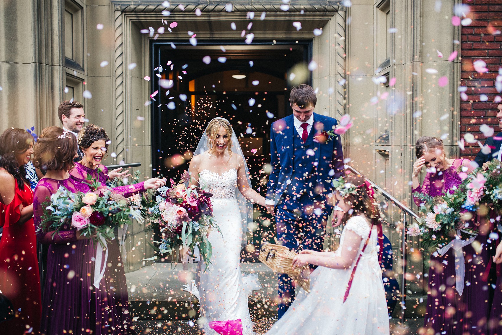 Martina Liana bride colourful flowers Summer wedding  - A Martina Liana Dress with Illusion Tulle for a Bright + Colourful Summer Marquee Wedding in North Yorkshire