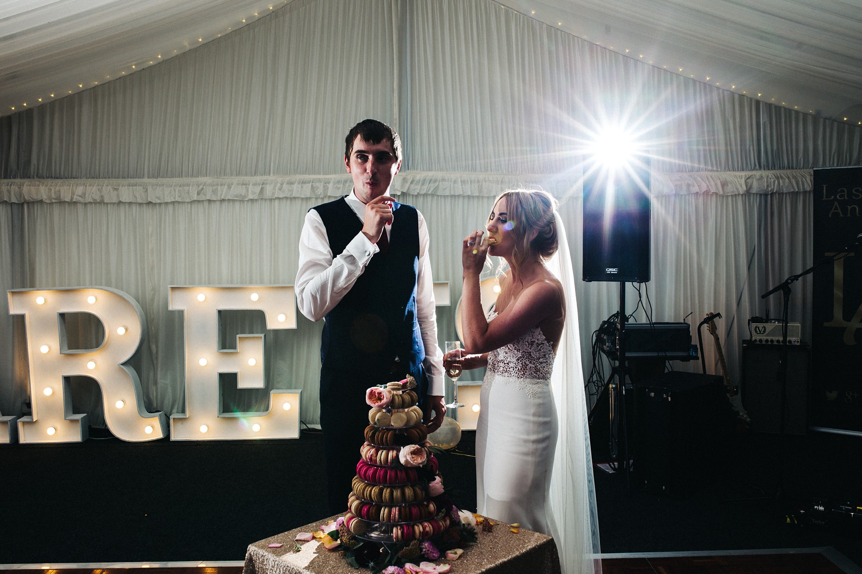 Martina Liana bride colourful flowers Summer wedding  - A Martina Liana Dress with Illusion Tulle for a Bright + Colourful Summer Marquee Wedding in North Yorkshire