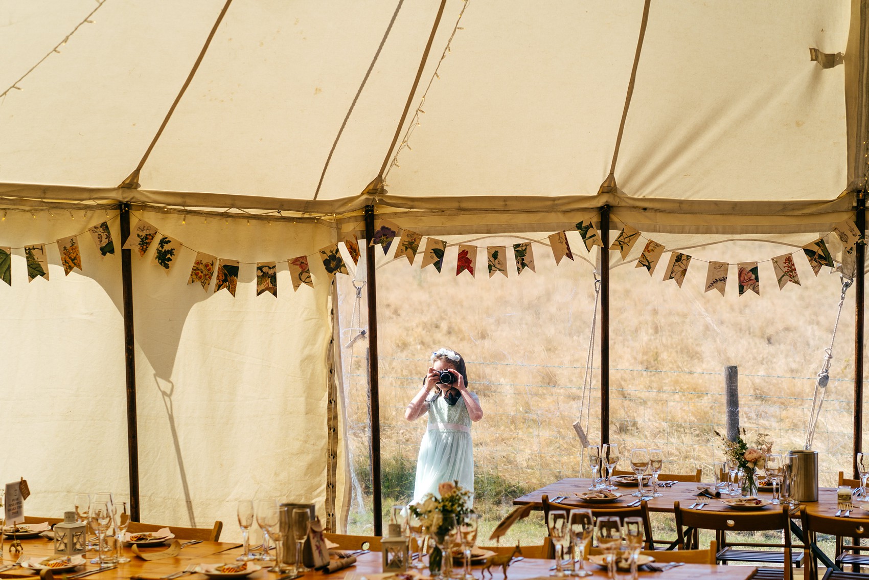 Needle Thread dress Yorkshire Barn wedding  - A Needle & Thread Dress for a Fun and Family Friendly DIY Yorkshire Barn + Yurt Wedding