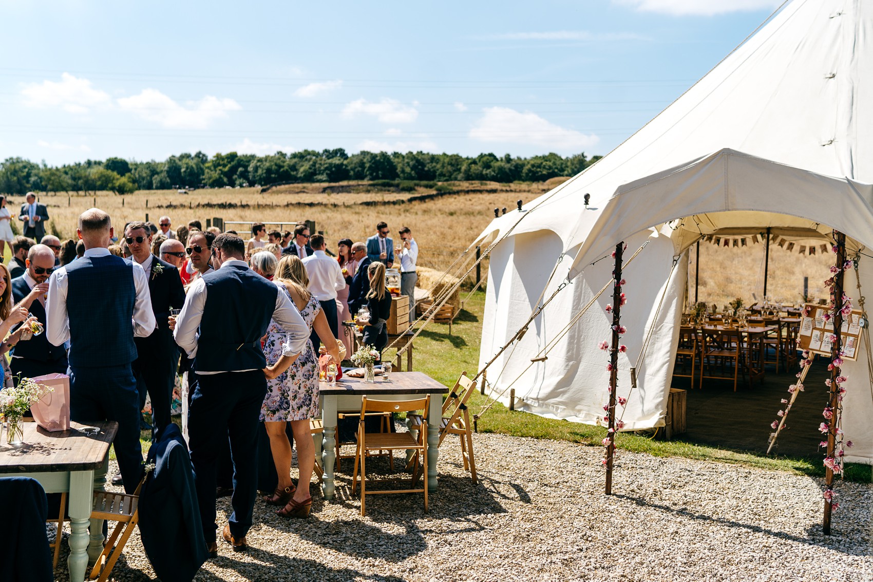 Needle Thread dress Yorkshire Barn wedding  - A Needle & Thread Dress for a Fun and Family Friendly DIY Yorkshire Barn + Yurt Wedding