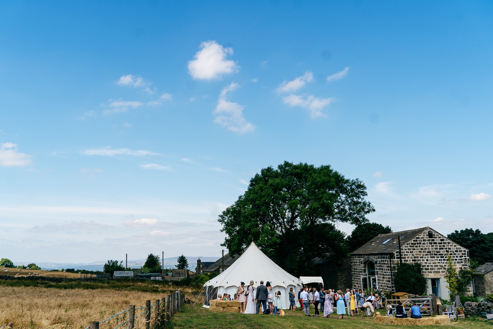 Needle Thread dress Yorkshire Barn wedding  - A Needle & Thread Dress for a Fun and Family Friendly DIY Yorkshire Barn + Yurt Wedding