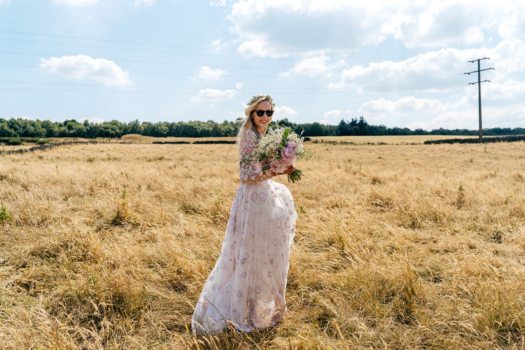 Needle Thread dress Yorkshire Barn wedding  - A Needle & Thread Dress for a Fun and Family Friendly DIY Yorkshire Barn + Yurt Wedding