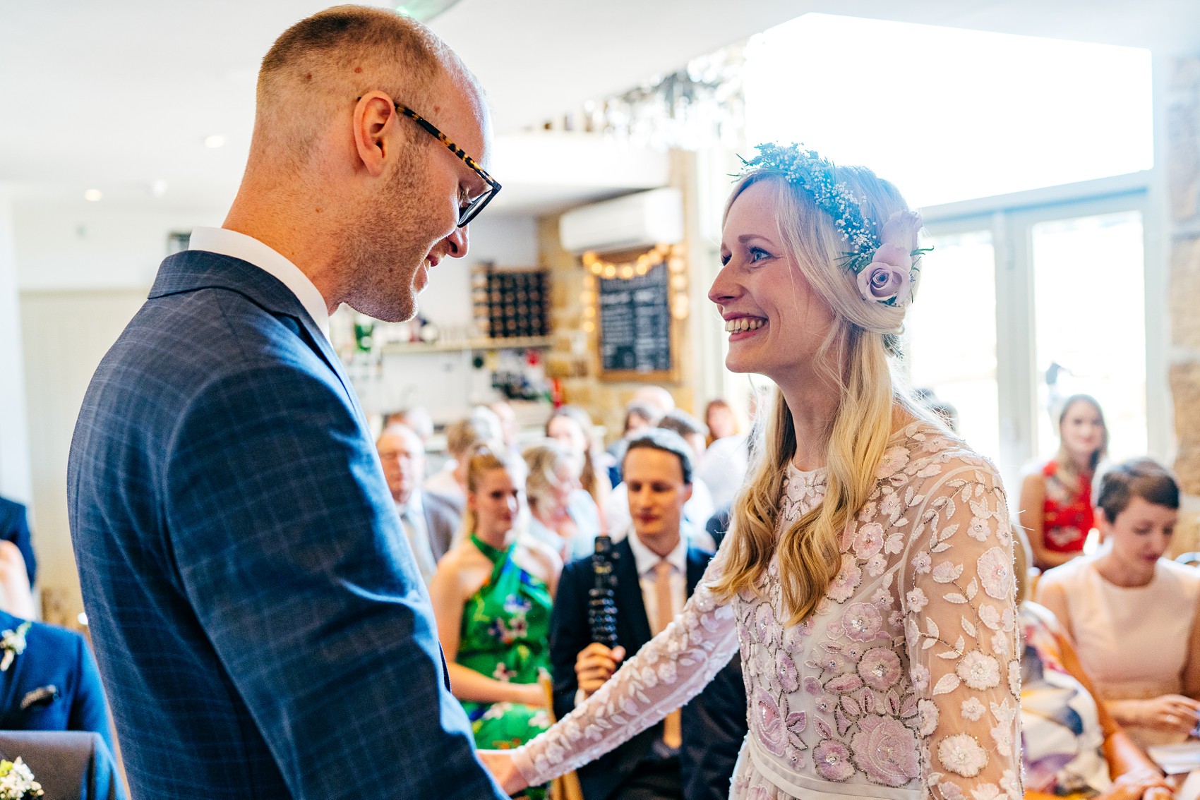 Needle Thread dress Yorkshire Barn wedding  - A Needle & Thread Dress for a Fun and Family Friendly DIY Yorkshire Barn + Yurt Wedding