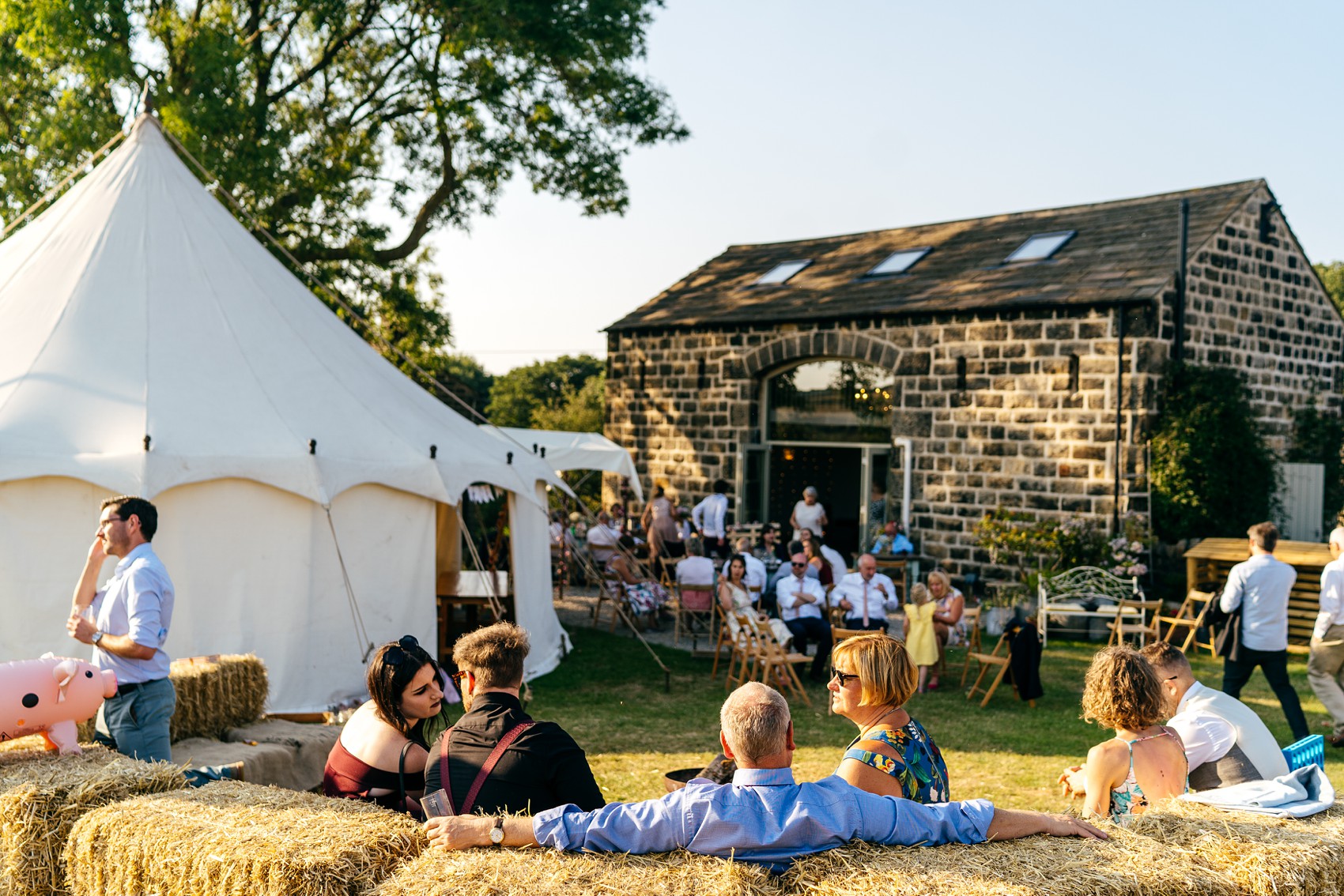 Needle Thread dress Yorkshire Barn wedding  - A Needle & Thread Dress for a Fun and Family Friendly DIY Yorkshire Barn + Yurt Wedding