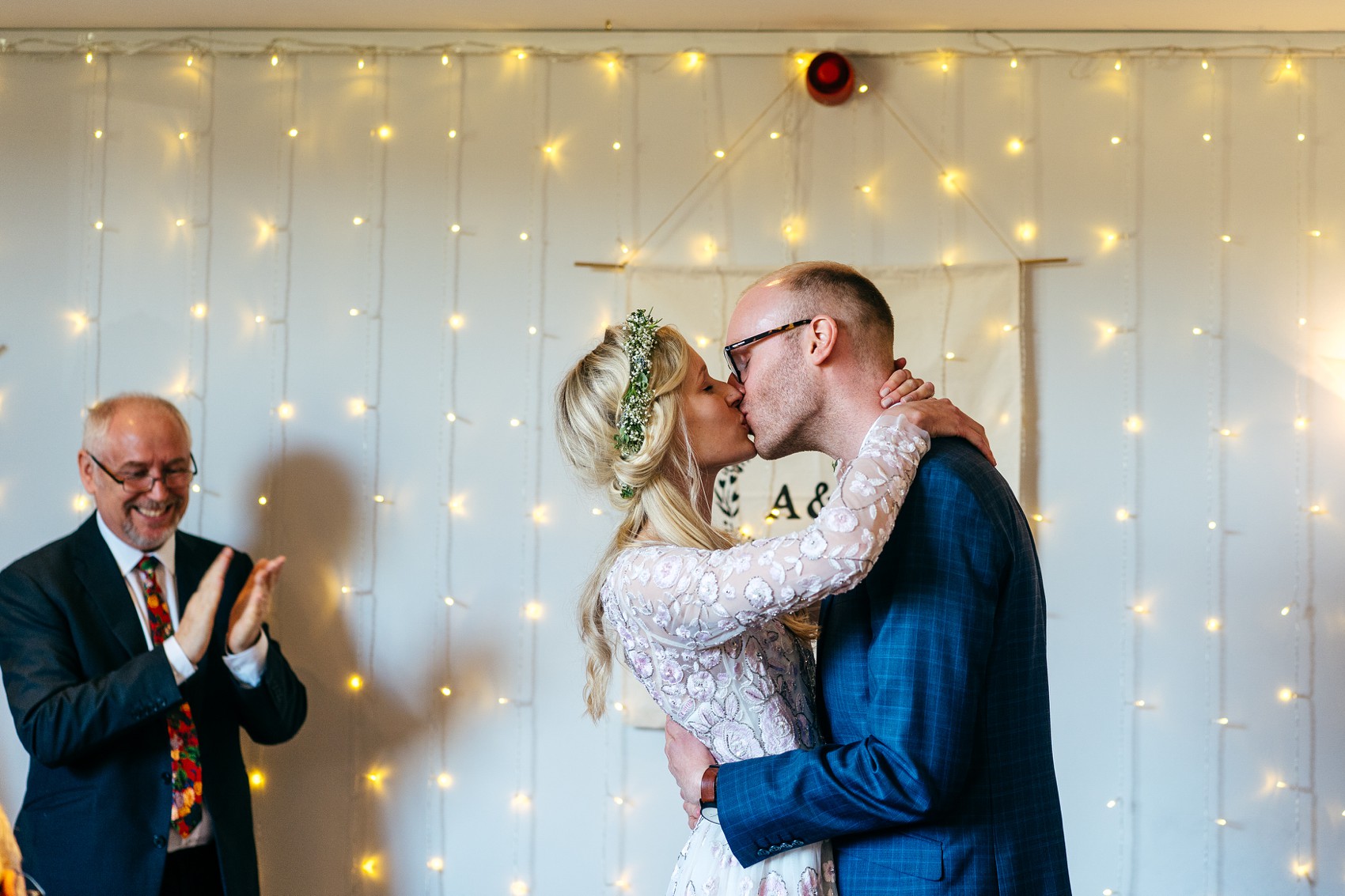 Needle Thread dress Yorkshire Barn wedding  - A Needle & Thread Dress for a Fun and Family Friendly DIY Yorkshire Barn + Yurt Wedding