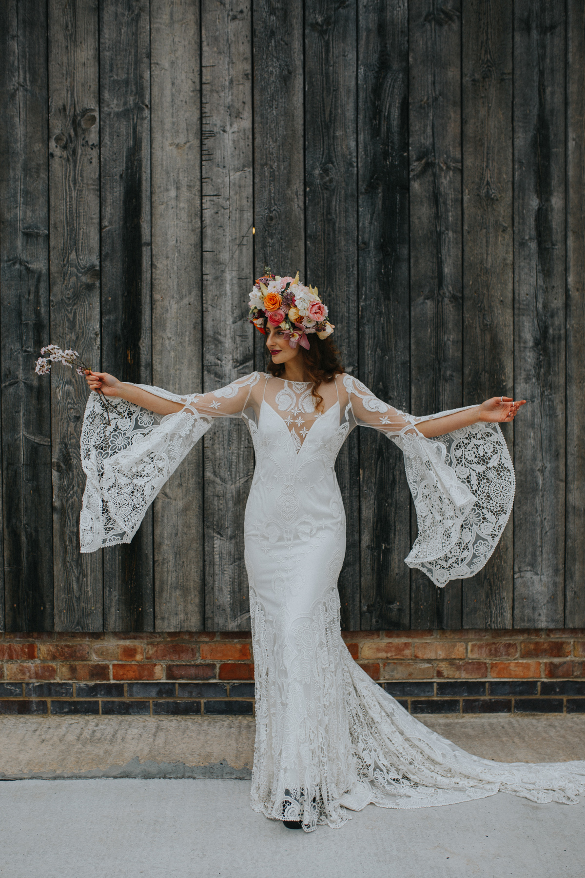 Spanish bohemian floral bride 50