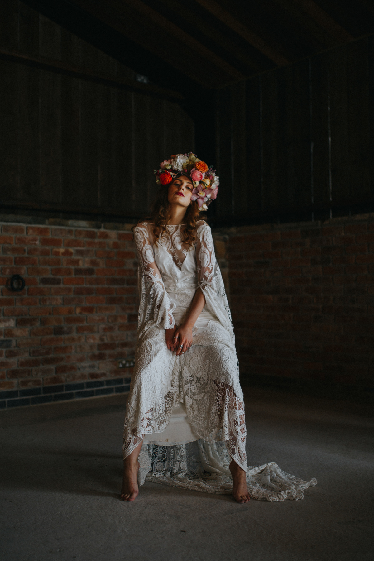 Spanish bohemian floral bride 57