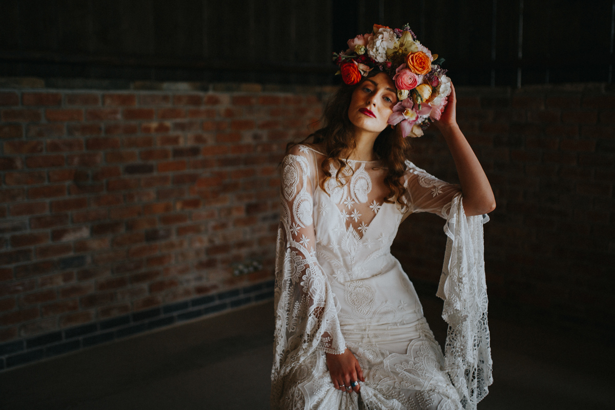 Spanish bohemian floral bride 59