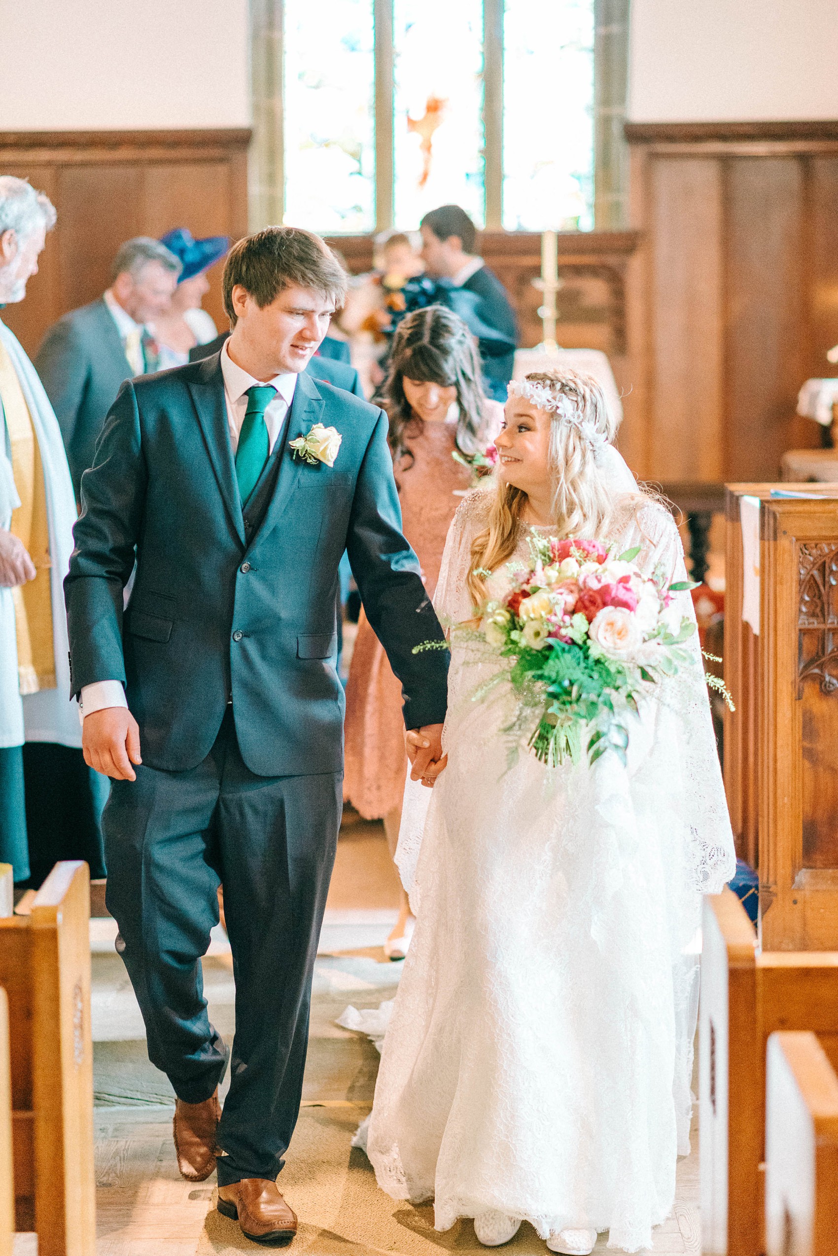 Sunny village Hall wedding North Yorkshire  - A 70's Inspired Bohemian Dress for a Sunny, Spring Village Hall Wedding in North Yorkshire