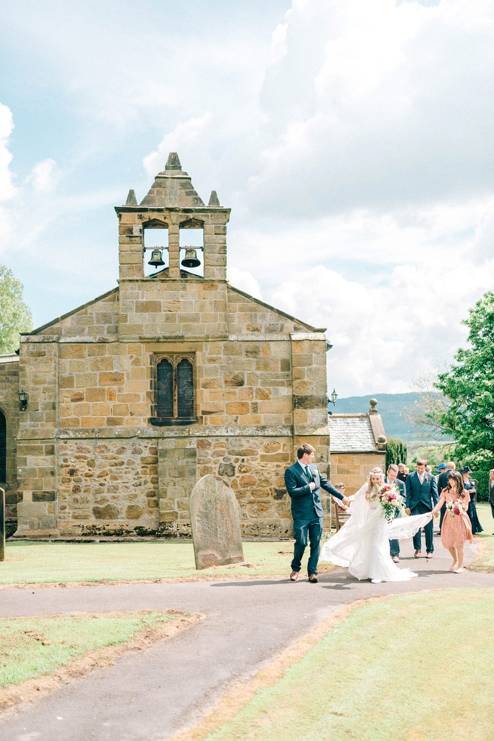 Sunny village Hall wedding North Yorkshire 14